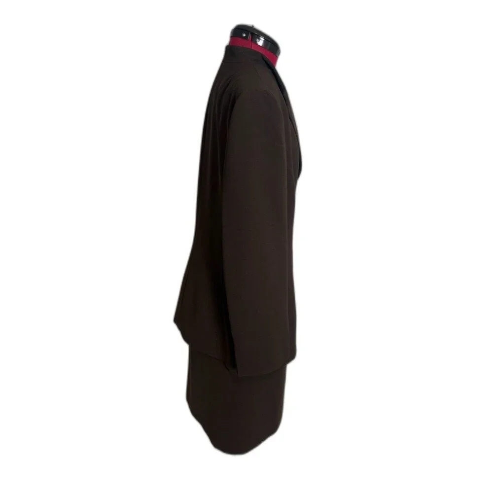 Le Suit Skirt Suit Woman's Size 16 Brown 2-Piece Set Blazer & Skirt